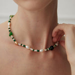 Ivy - Freshwater Pearl and Malachite Necklace - Pearlorious Jewellery