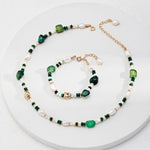 Ivy - Freshwater Pearl and Malachite Necklace - Pearlorious Jewellery