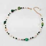 Ivy - Freshwater Pearl and Malachite Necklace - Pearlorious Jewellery