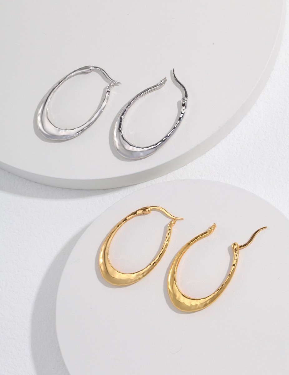 Eva - Simple Hook Earrings Sterling Silver and 18K Gold Vermeil. - Pearlorious Jewellery